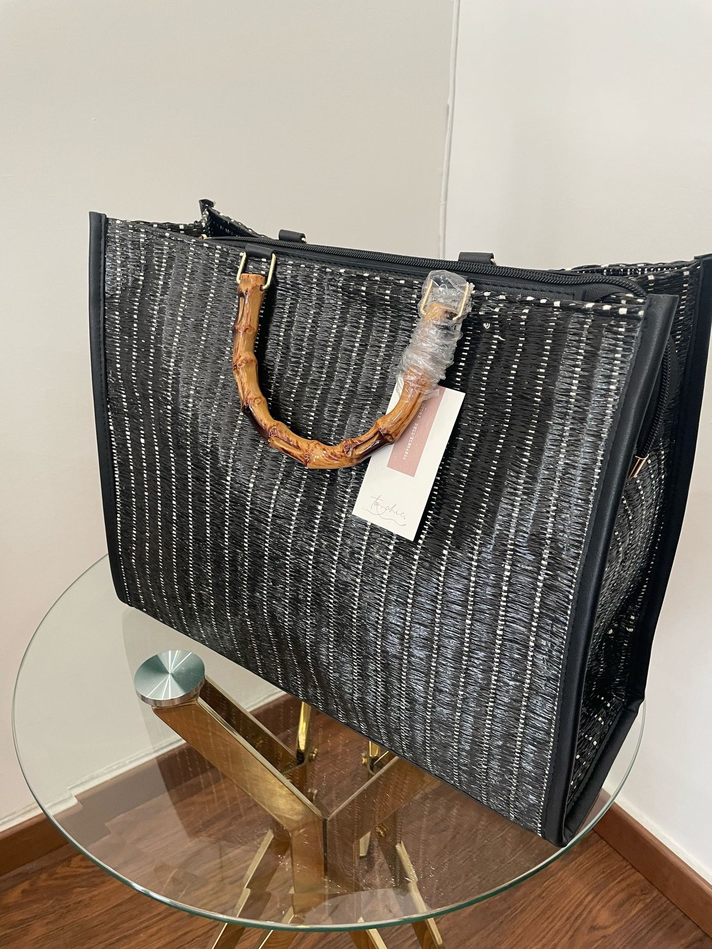 too chich-borsa in paglia e pelle