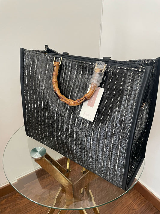 TOO CHICH-BORSA IN PAGLIA E PELLE