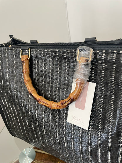 TOO CHICH-BORSA IN PAGLIA E PELLE